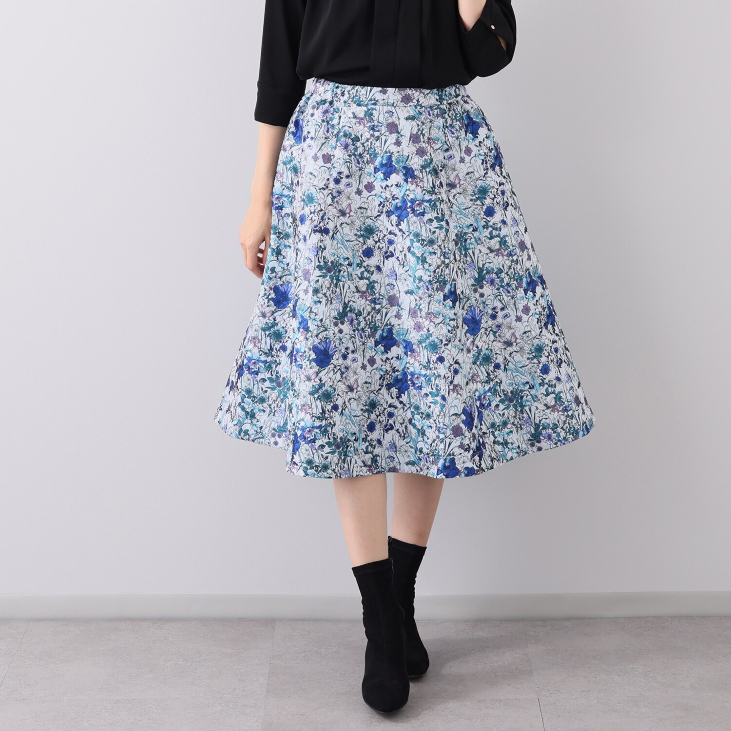 ノフコ アートフラワージャガード フレアースカート- ショップチャンネル