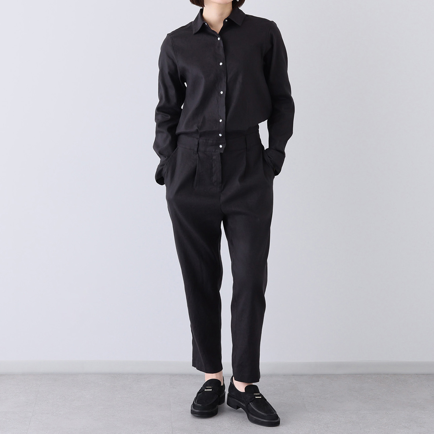 Ron Herman  RHC&MAS リネン ジャンプスーツ ブラック M Ron Herman RHC&MAS リネン ジャンプスーツ ブラック M Ron Herman