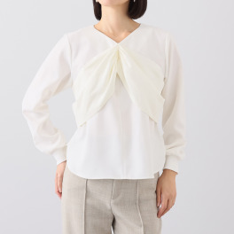 イフェメル／ ダブルフェーストーキョー 日本製 タフタショール付 ２ウェイブラウス