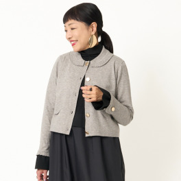 ミューリエ フェミ凛な表情にときめき 襟デザイン ニットカーディガン