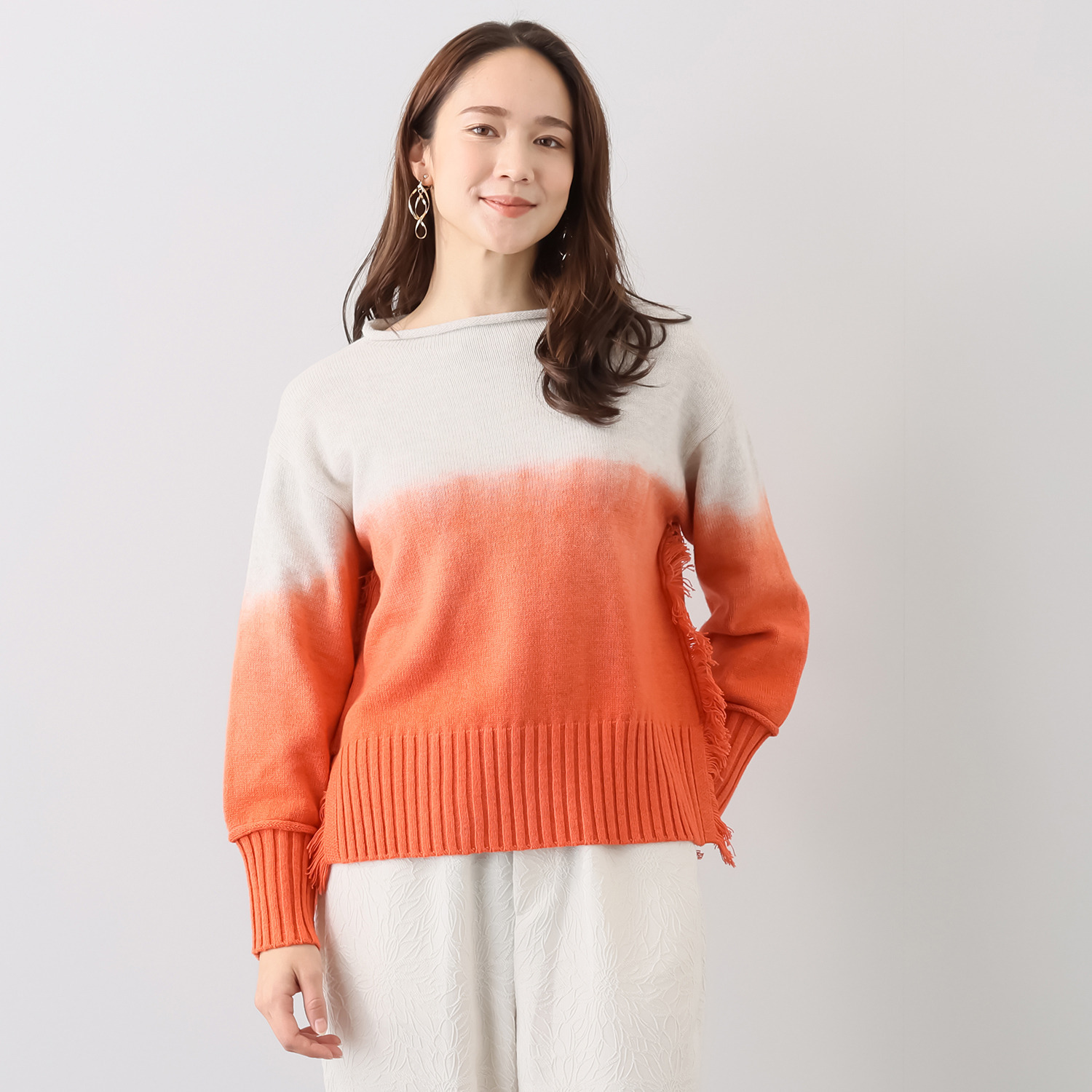 アキコ カワダ オンブレカラー グラデーションニット プルオーバー