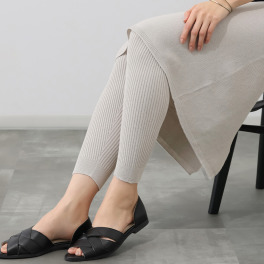 ＫＹＮＵ コットンシルク リブ編 レギンス