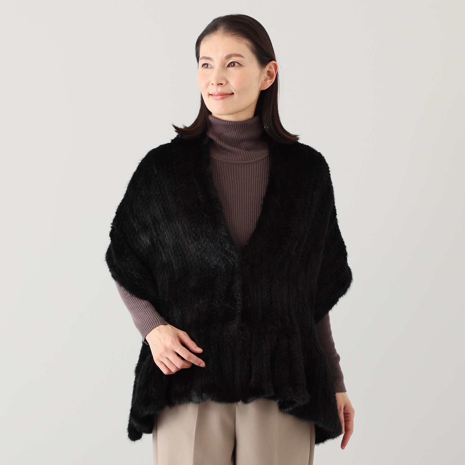 ミンクヤーン 大判ストール