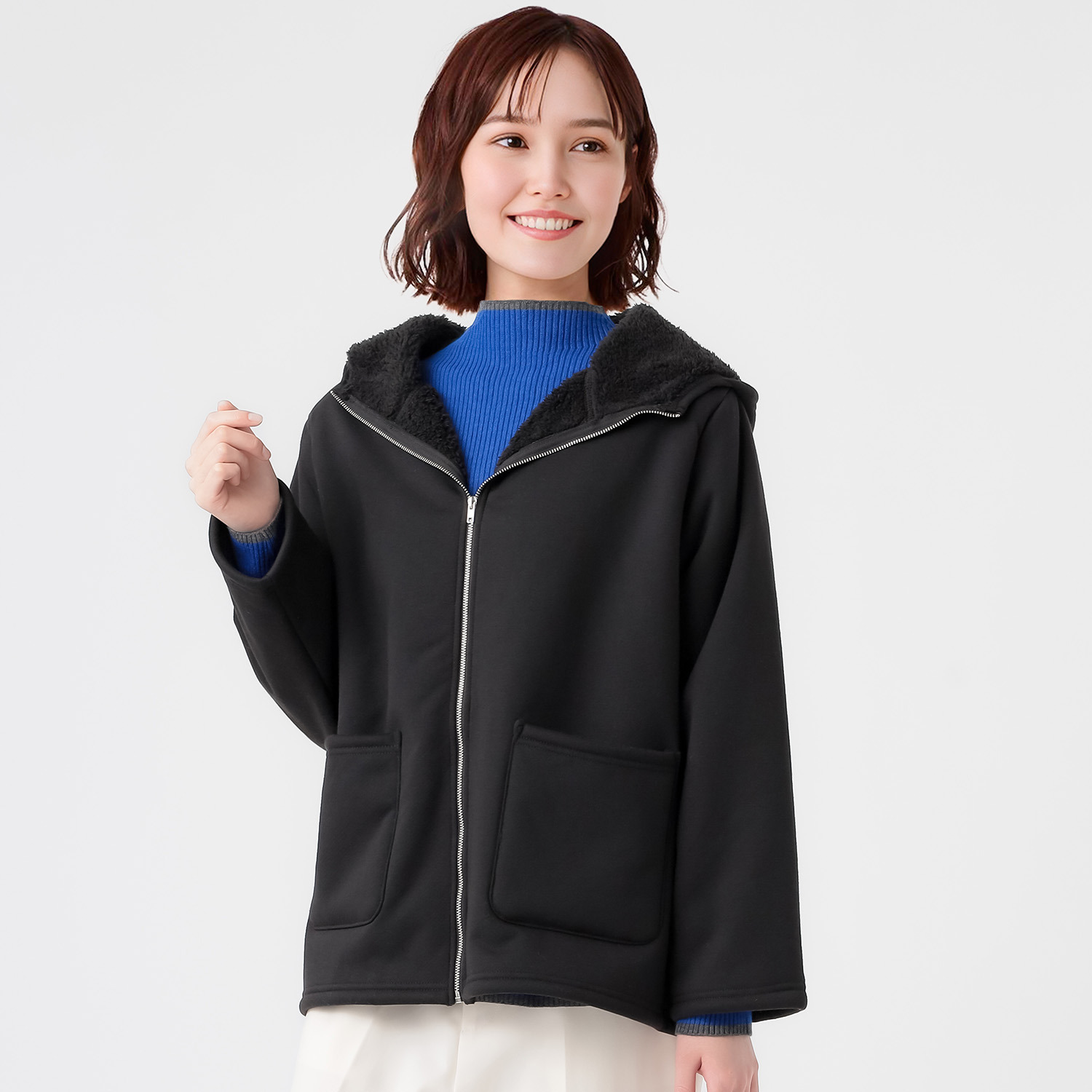 エムエムオー 風を通しにくい あったか裏ボア フード付アウター