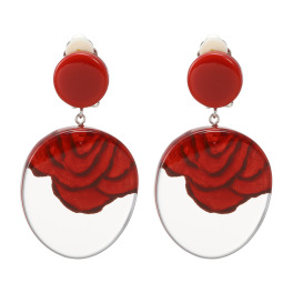 シスカ レジン レッドローズ イヤリング／ピアス