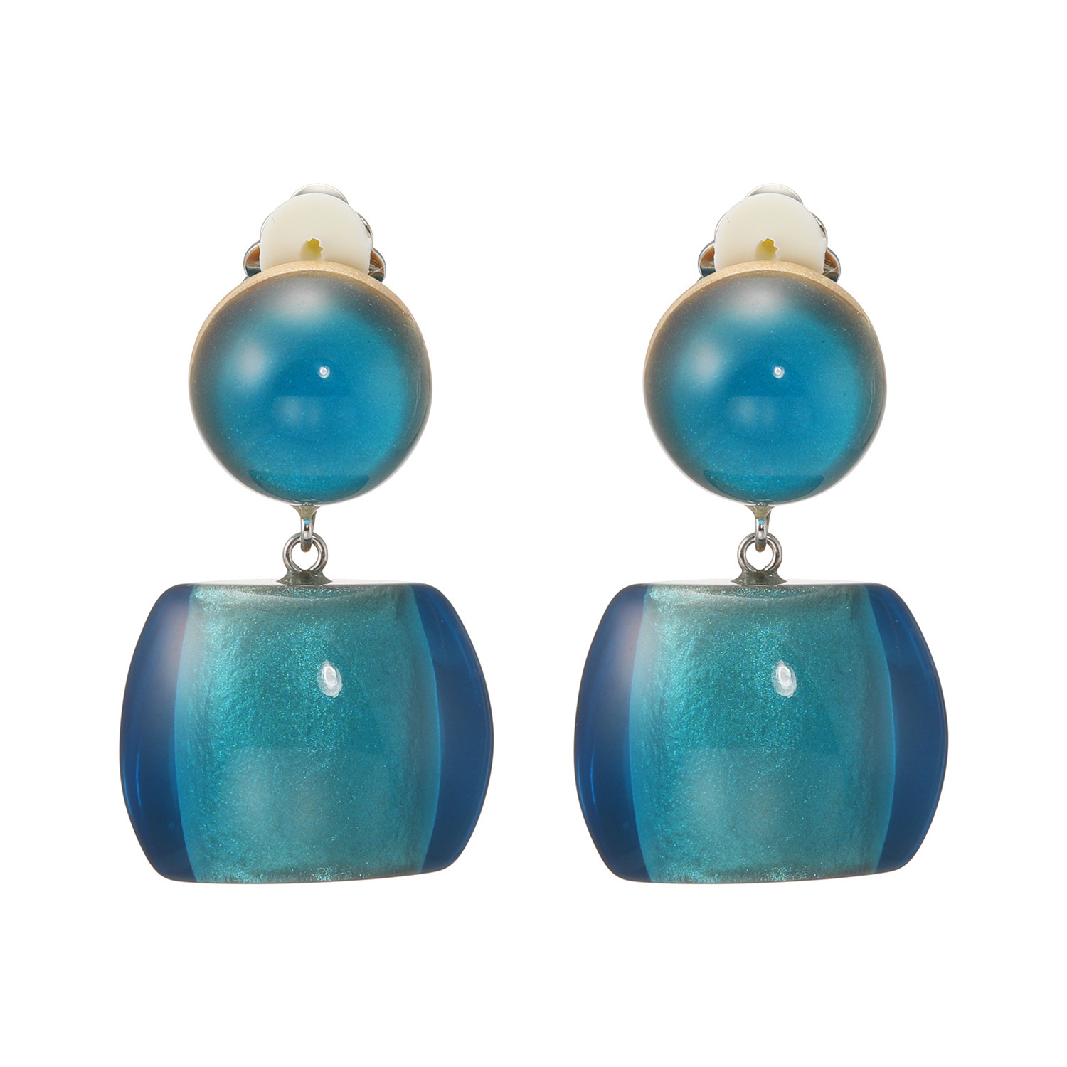 シスカ レジン ラウンドスクエア イヤリング／ピアス