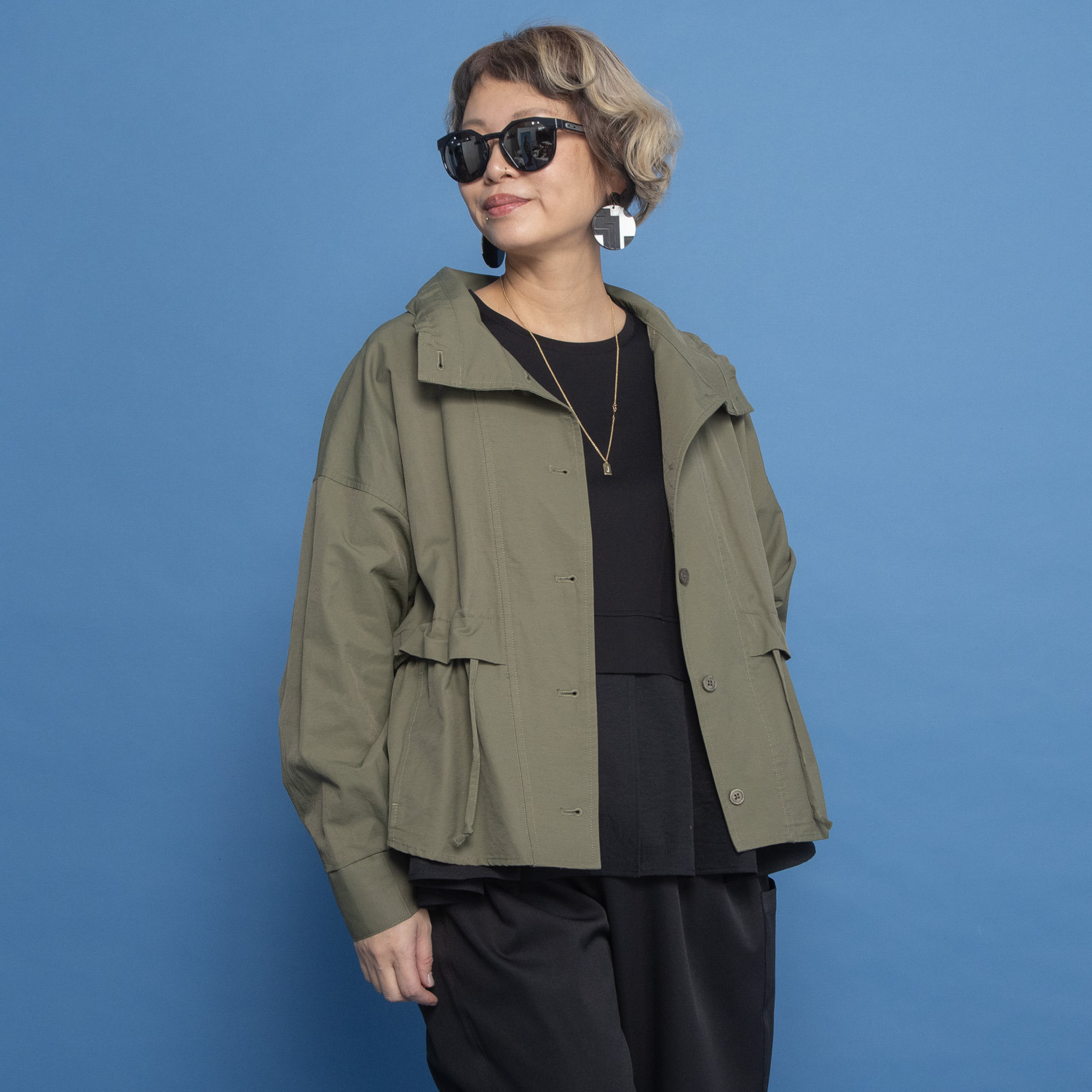 ヨーコモリモト ボリュームネック デザインブルゾン