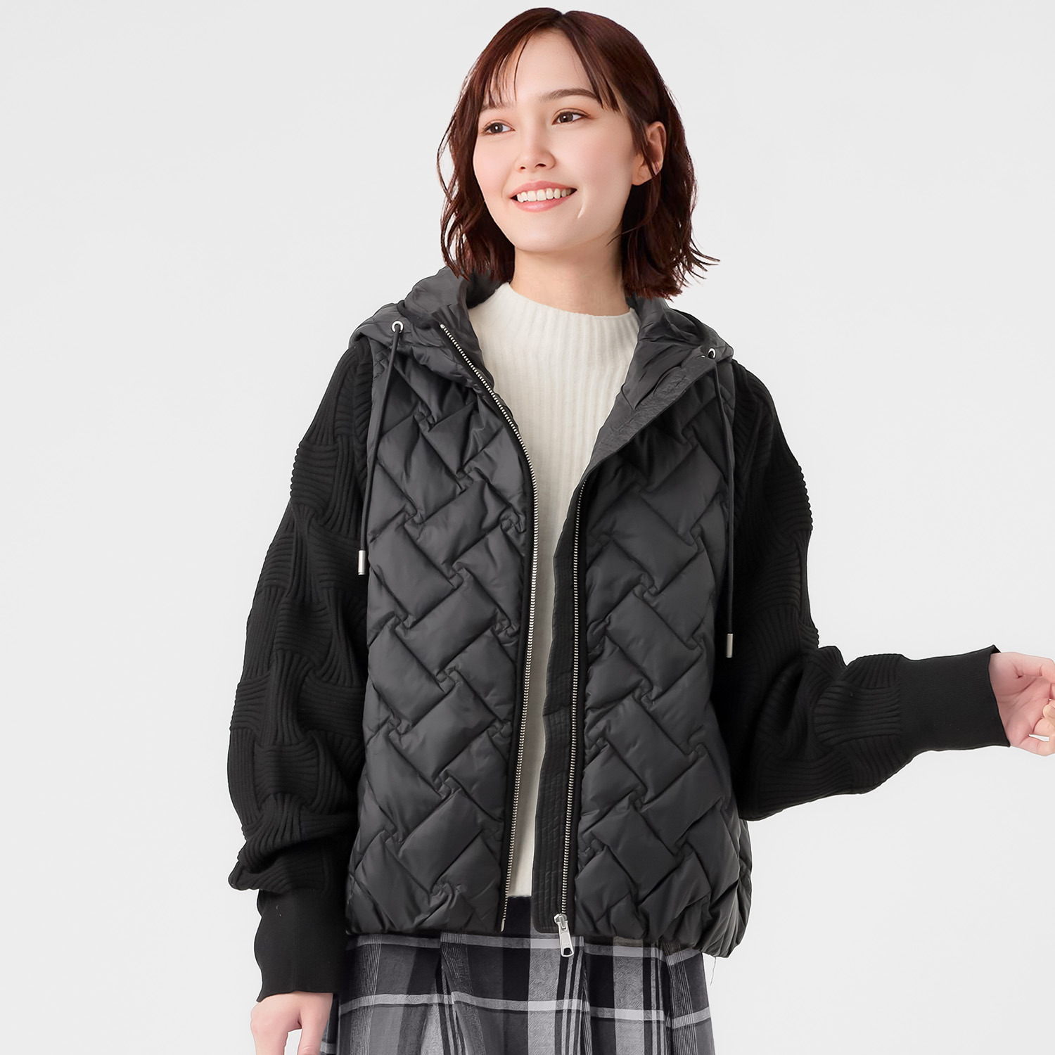 ダジュール 袖ニット ダウンジャケット