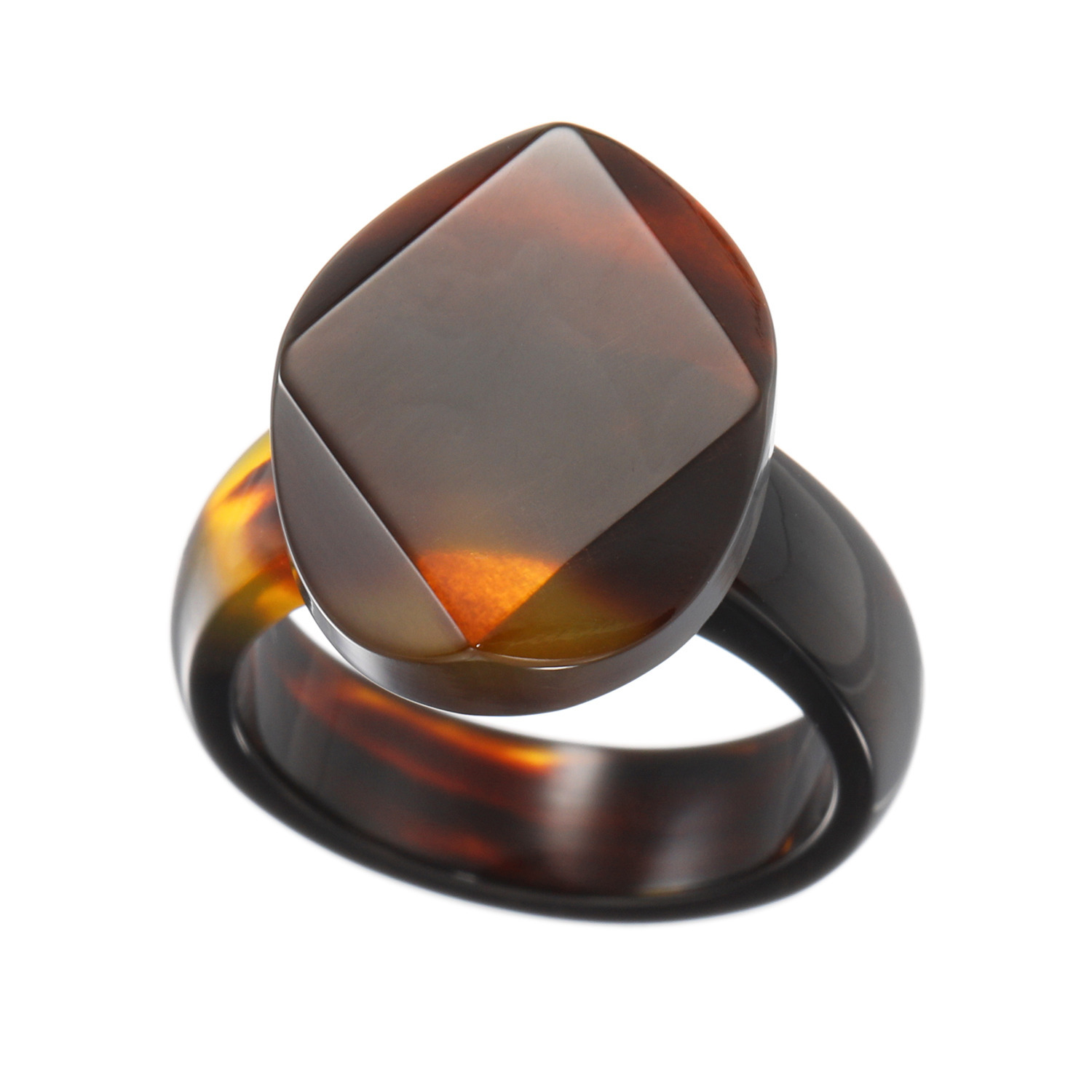 べっこう堂 本べっ甲茨布 オーバルデザイン カットリング