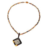 べっこう堂 本水もく＆ 本べっ甲茨布＆無地 スクエアモティーフ ふくらしペンダント