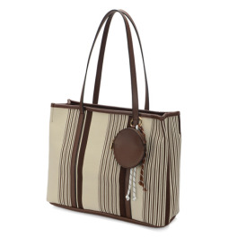 ラルジュ ポーチ＆チャーム付 ストライプ柄 Ａ４トートバッグ