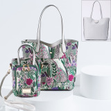 ラルジュ ボタニカルジャガード リバーシブル トートバッグ＆ ２ウェイショルダーバッグ ２点セット