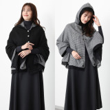 メイドバイスターズ 両面オシャレで可愛い！ あったか！ フード付き多機能 リバーシブル ボレロストール