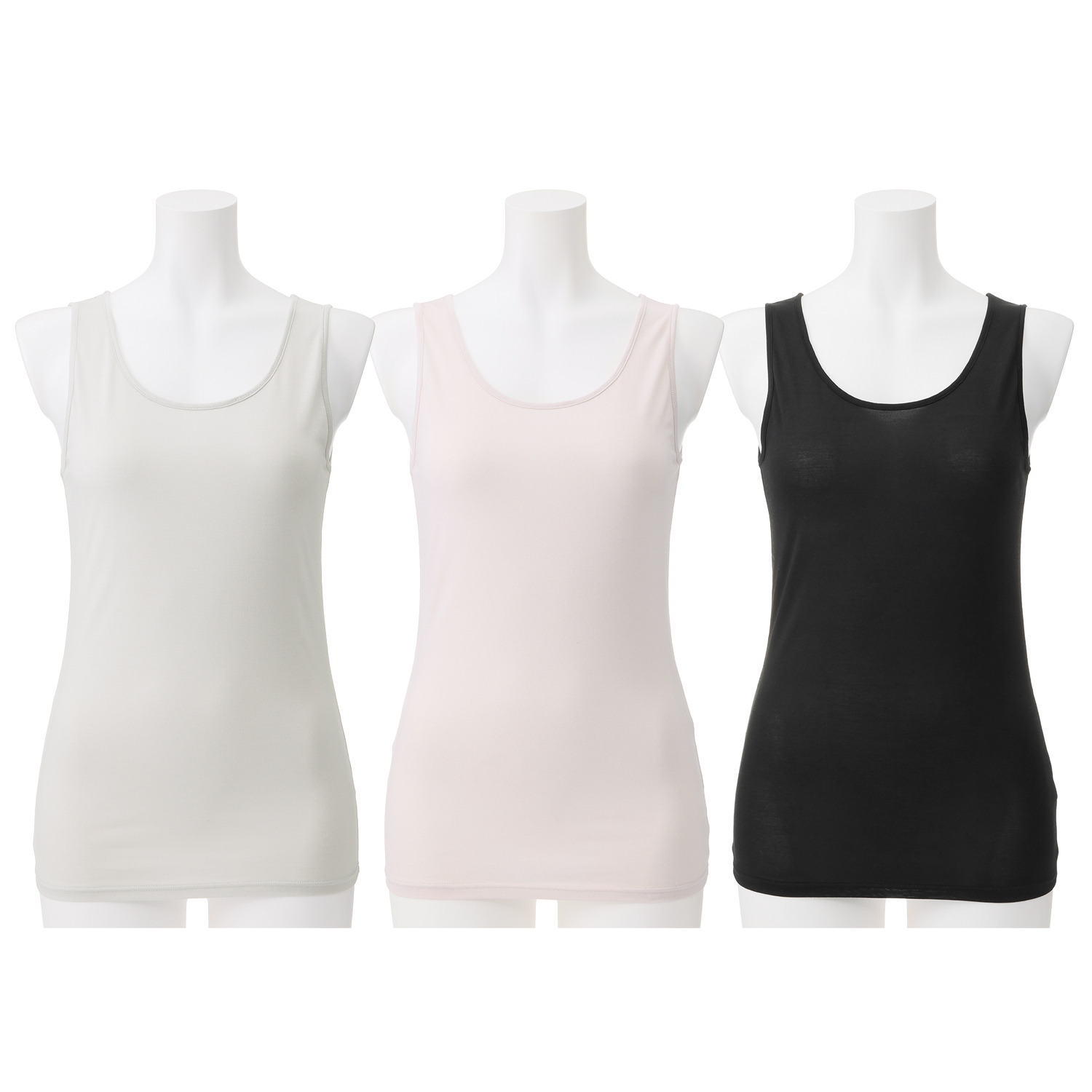 リラキュート 吸水速乾　通気性 接触冷感 なめらかシルキータッチ タンクトップ３枚セット