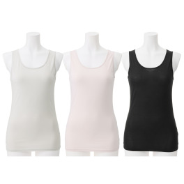 リラキュート 吸水速乾　通気性 接触冷感 なめらかシルキータッチ タンクトップ３枚セット