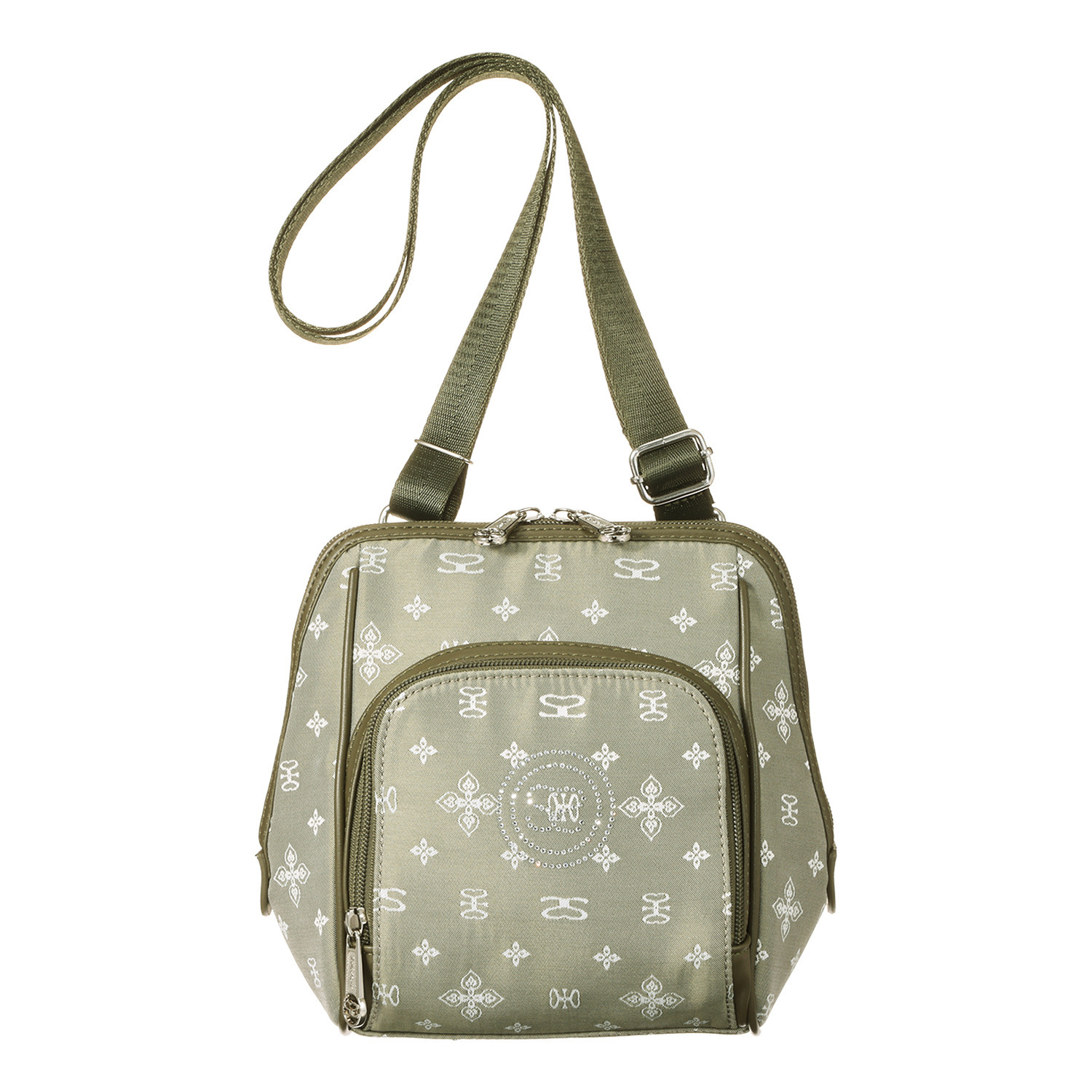 サボイ たっぷり収納！ モノグラムジャガード 軽量ミニショルダーバッグ