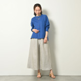 ゼラールスポーツ フレンチリネン１００％ しなやか＆ソフト仕上げ タックデザイン スカート見えパンツ