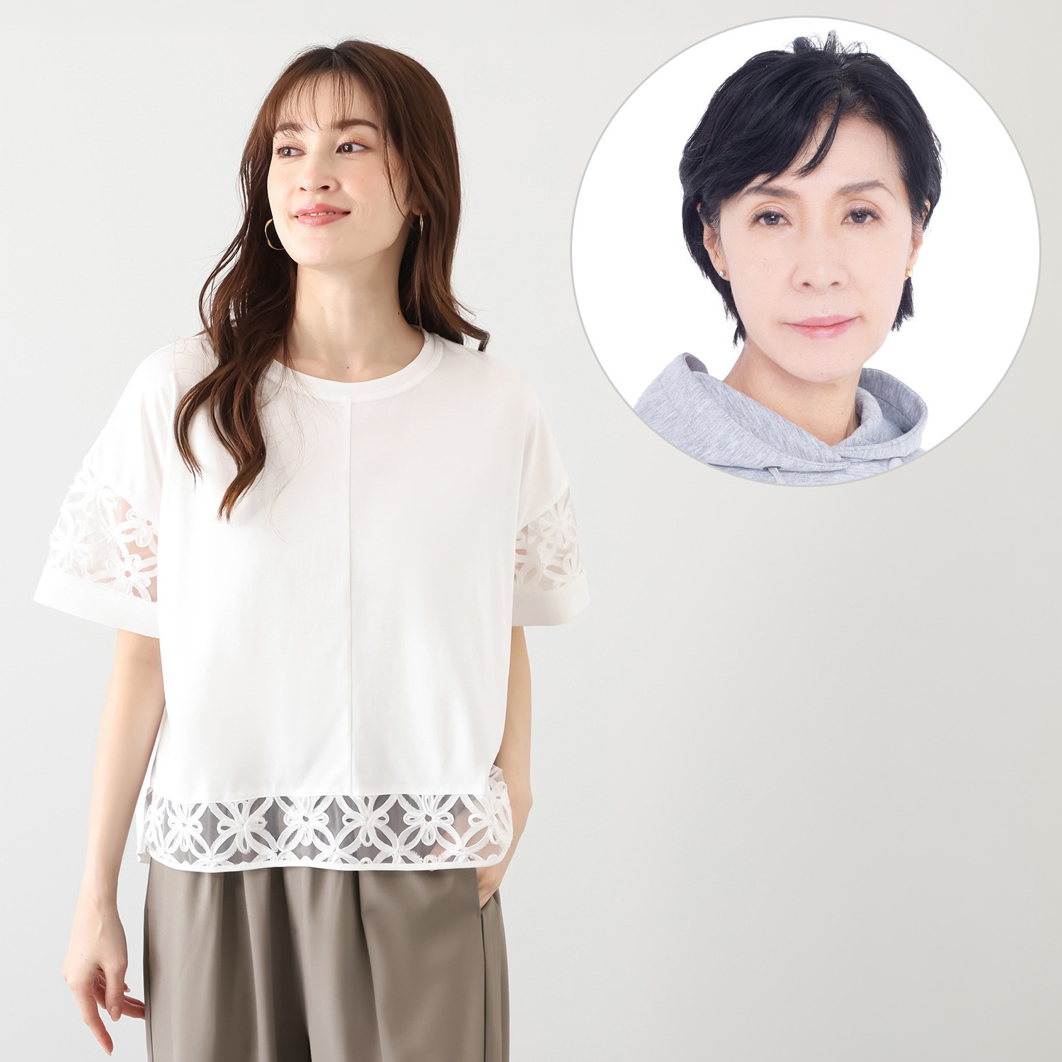 スタイル・ラヴィー テープレースアクセント さらっとエレガンスに ヘビロテプルオーバー