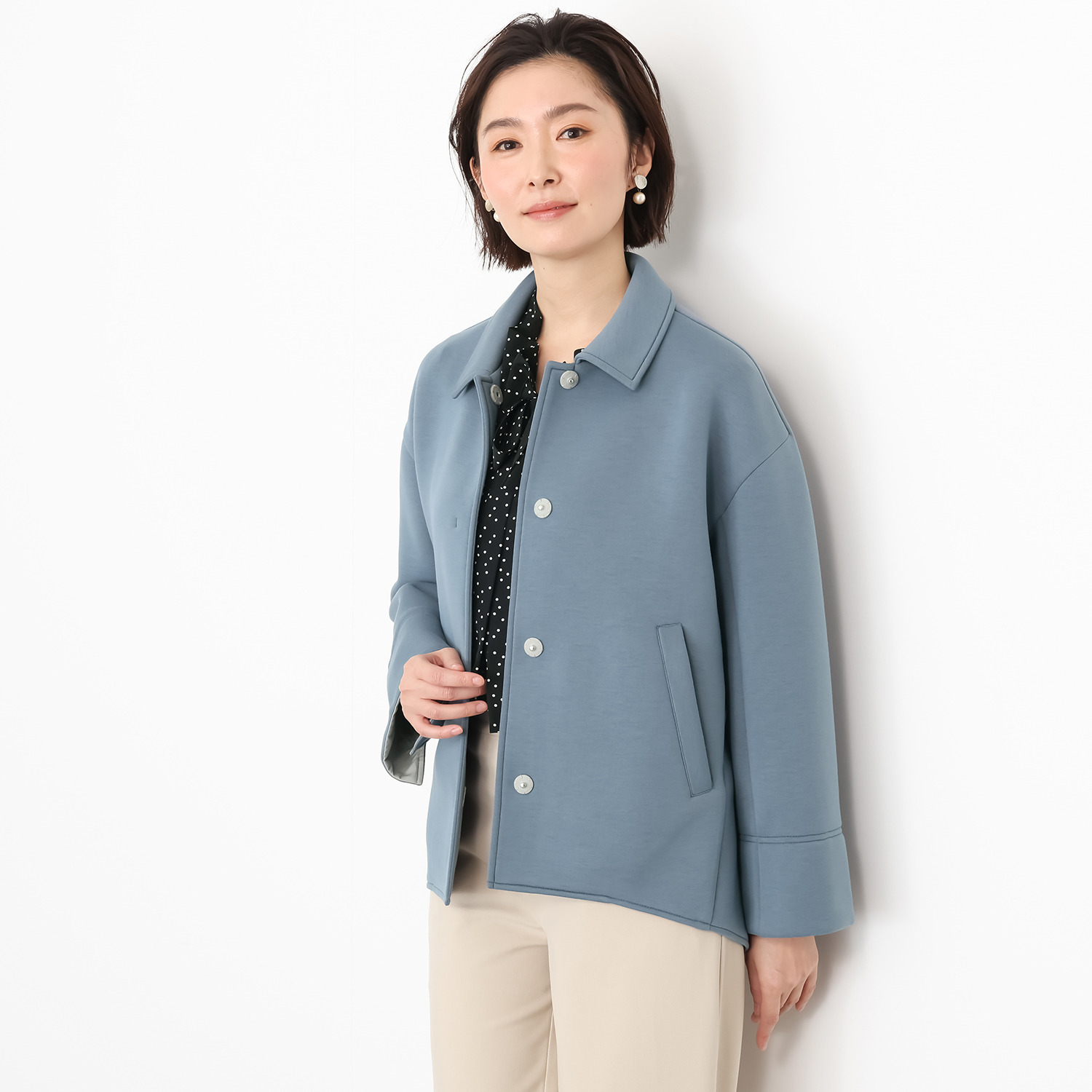 リサリサ ソフトダンボール バックラグランスリーブ シャツカラー