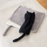 福助 ふわふわとろんな肌触り 猫耳としっぽに癒される！ にゃらまきブランケット