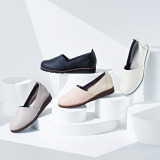 フィグリーノ 日本製　はっ水牛革 柔らか仕立て　超軽量 ラウンドトゥ　リラックス ウエッジソールシューズ