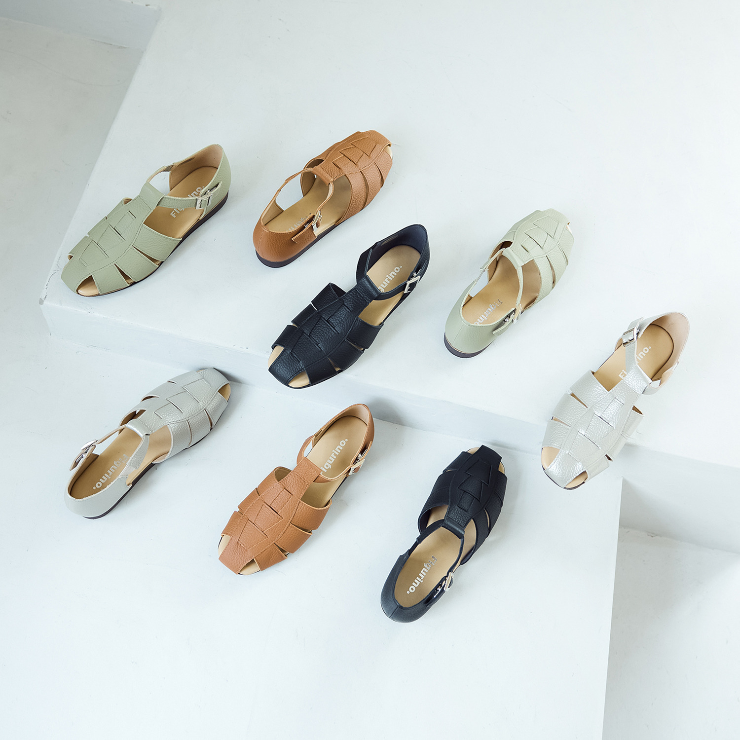 フィグリーノ 日本製　はっ水牛革 柔らか仕立て　超軽量 リラックスグルカサンダル