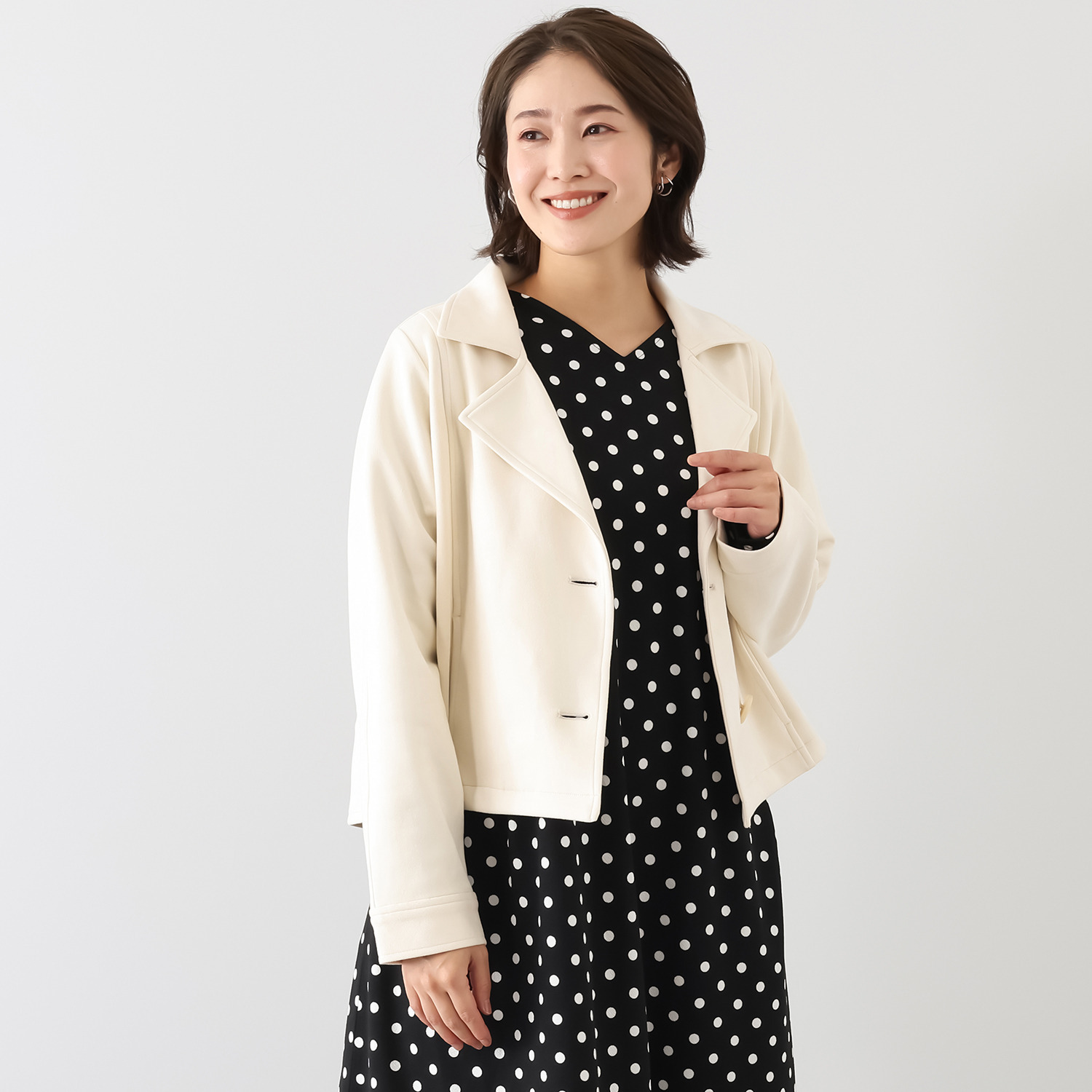 パルムミミ フェイクスエード ドローストリング付 ショートジャケット