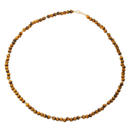 オーサムジェムズ １８Ｋ タイガーアイ ラウンドビーズ ネックレス