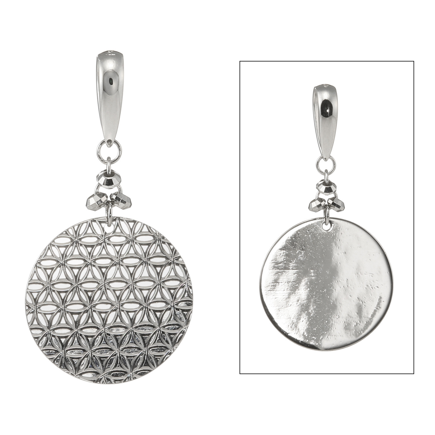 プレシアプラチナ プラチナ８５０ 鏡面＆ ダイヤモンドカット サークルモティーフ リバーシブル ペンダントトップ