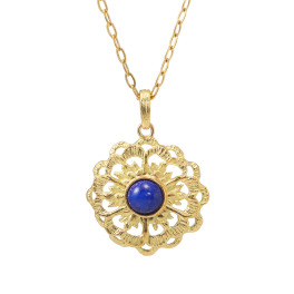 マシュリク １８Ｋ ラピスラズリ 透かし文様 ペンダント