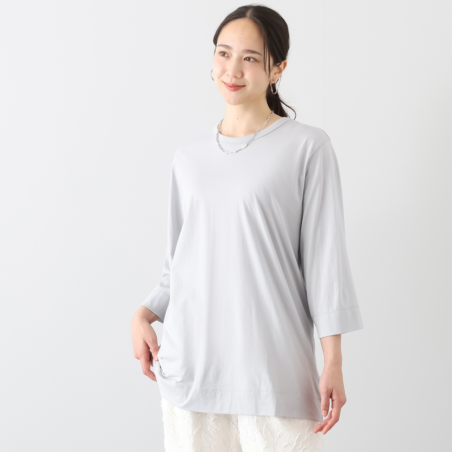 エイガールズ スビン綿混 ＬＯＴＵＳ　ＨＡＮＥ チュニック