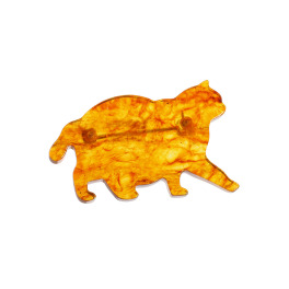 久慈琥珀 リファインドアンバー キャットモティーフ ピンブローチ