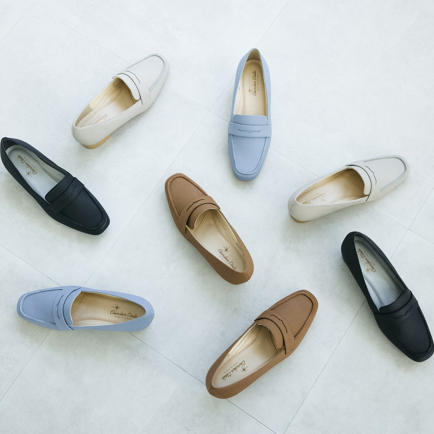 シェルシェエトワール メイドイン東京 はっ水牛革柔らか仕立て あか抜け３ｃｍヒール モカシンシューズ