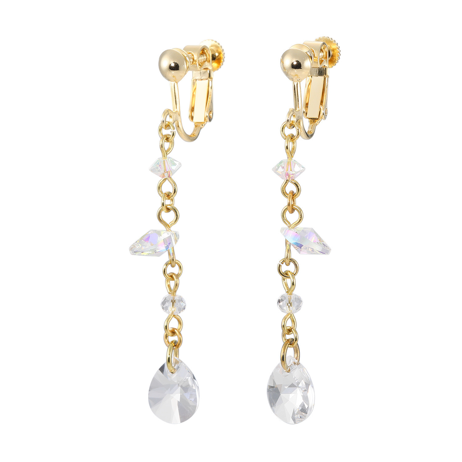 キラキラギフト バイ　アビステ クリスタルガラス キラキラスウィング イヤリング／ピアス