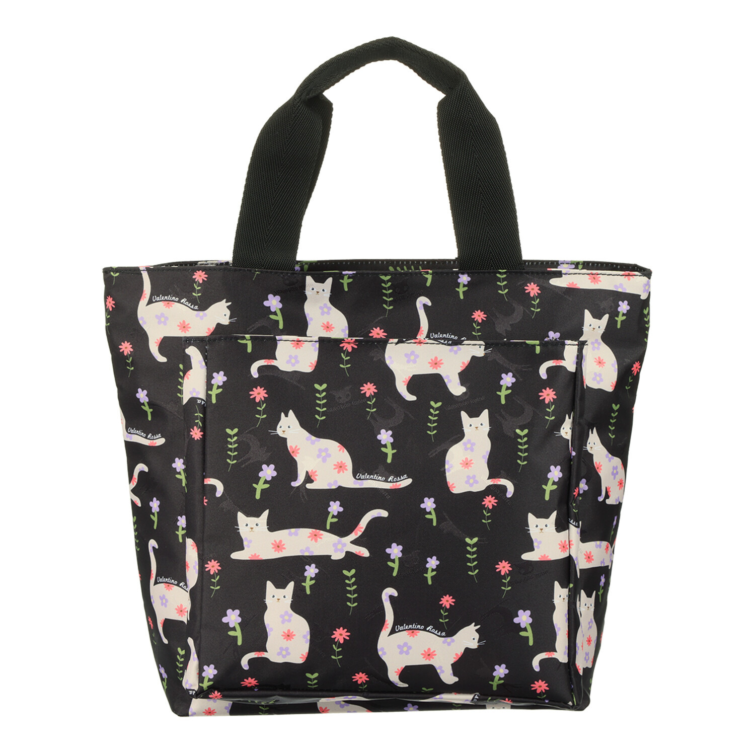 ラルジュ キャットフラワー 前後ファスナーポケット トートバッグ