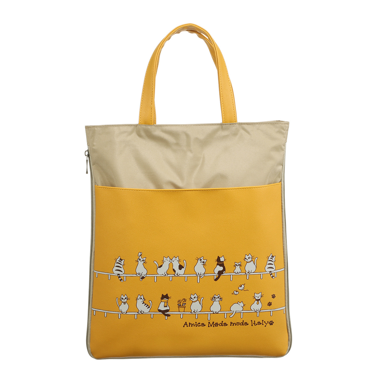 ラルジュ キャットポケット マチが広がる 縦型トートバッグ- ショップ