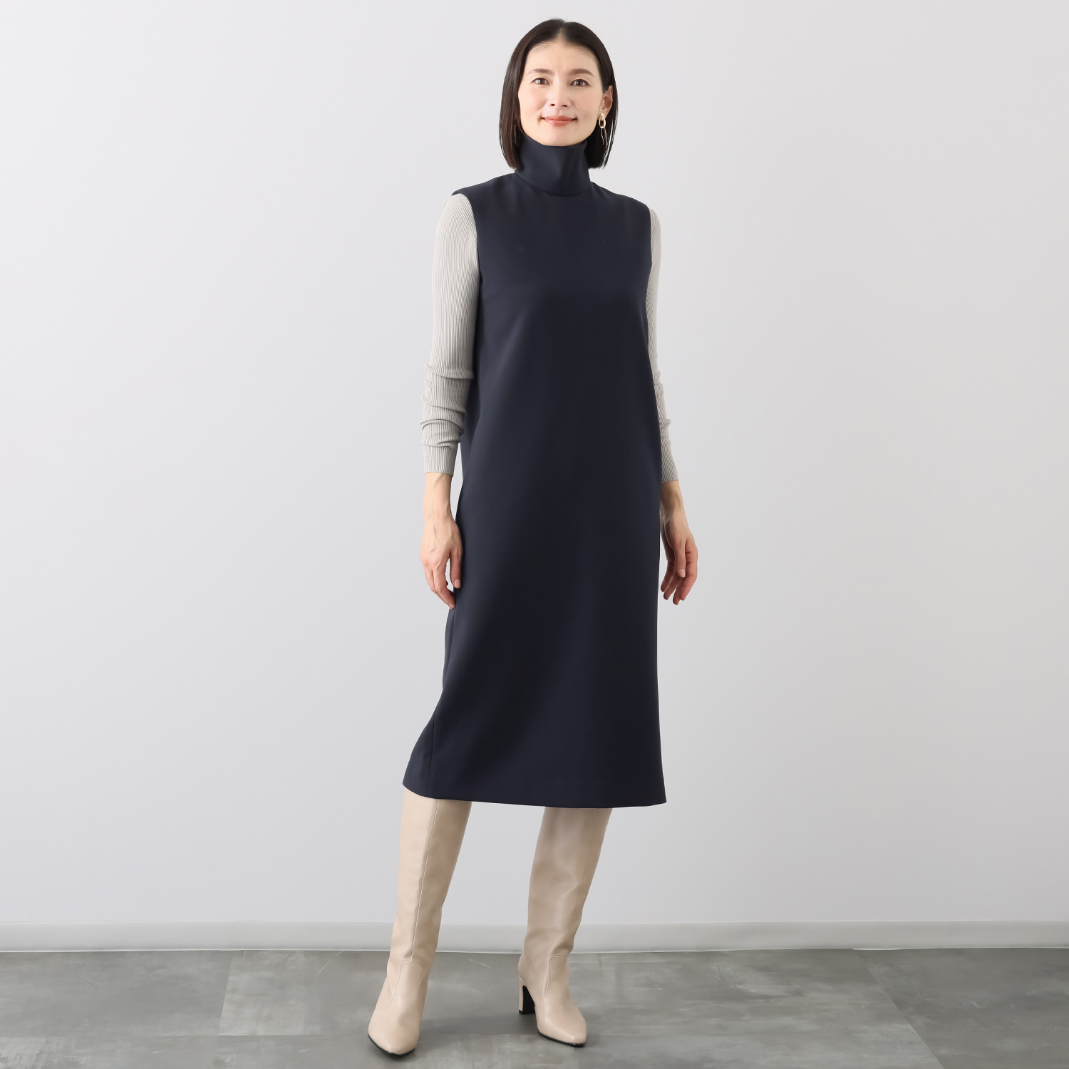 シック バイ ネイチャー ハイネック ノースリーブワンピース- ショップ