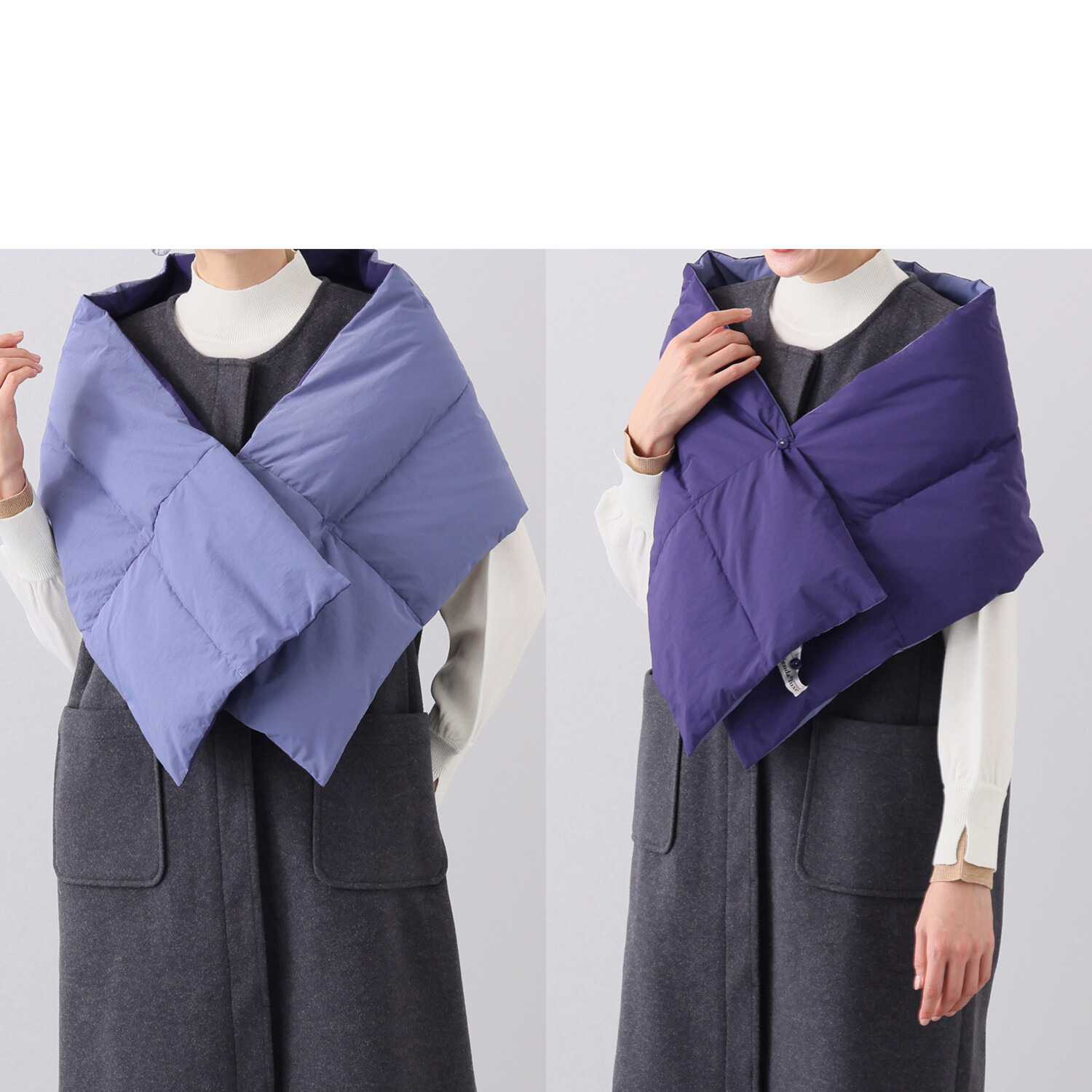 アンビエンダリュクス リバーシブル ダウンケープ- ショップチャンネル