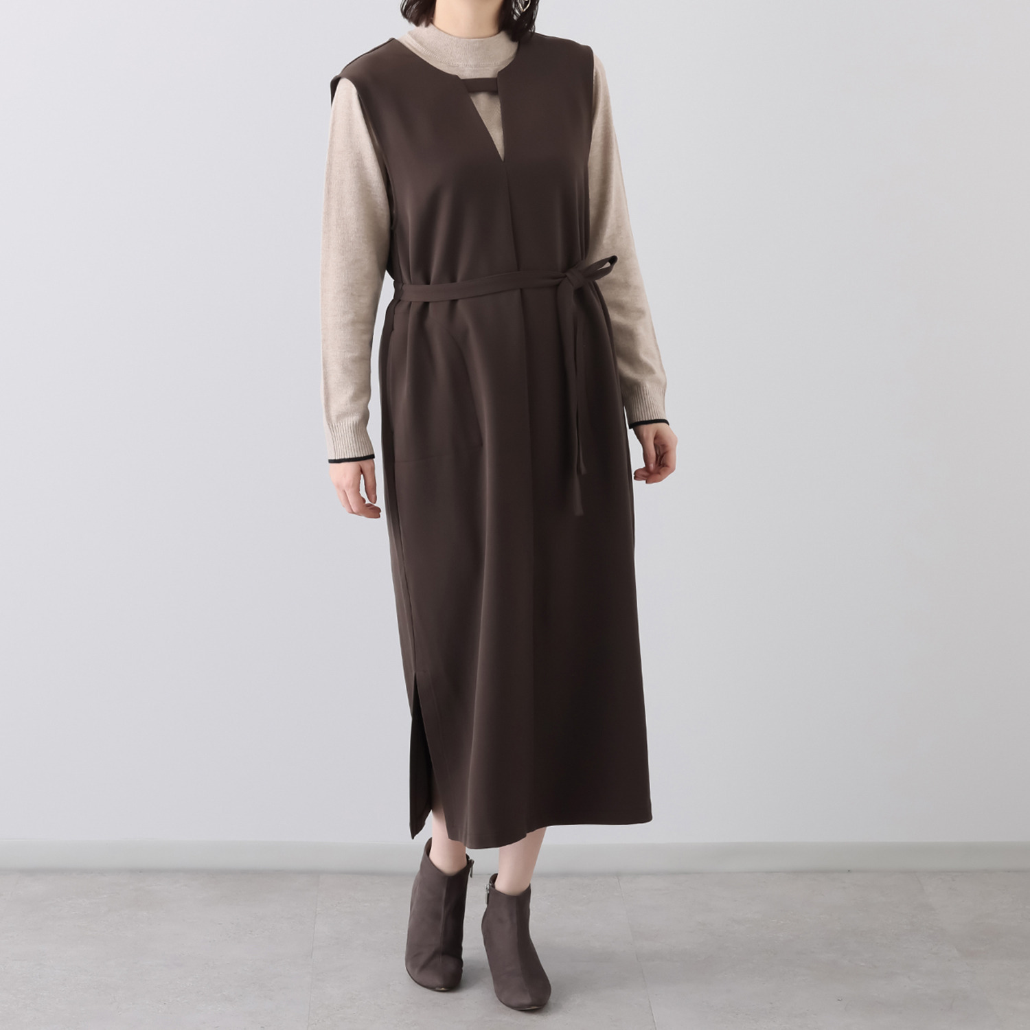 ボン・サンス キーネック ジャンパードレス- ショップチャンネル