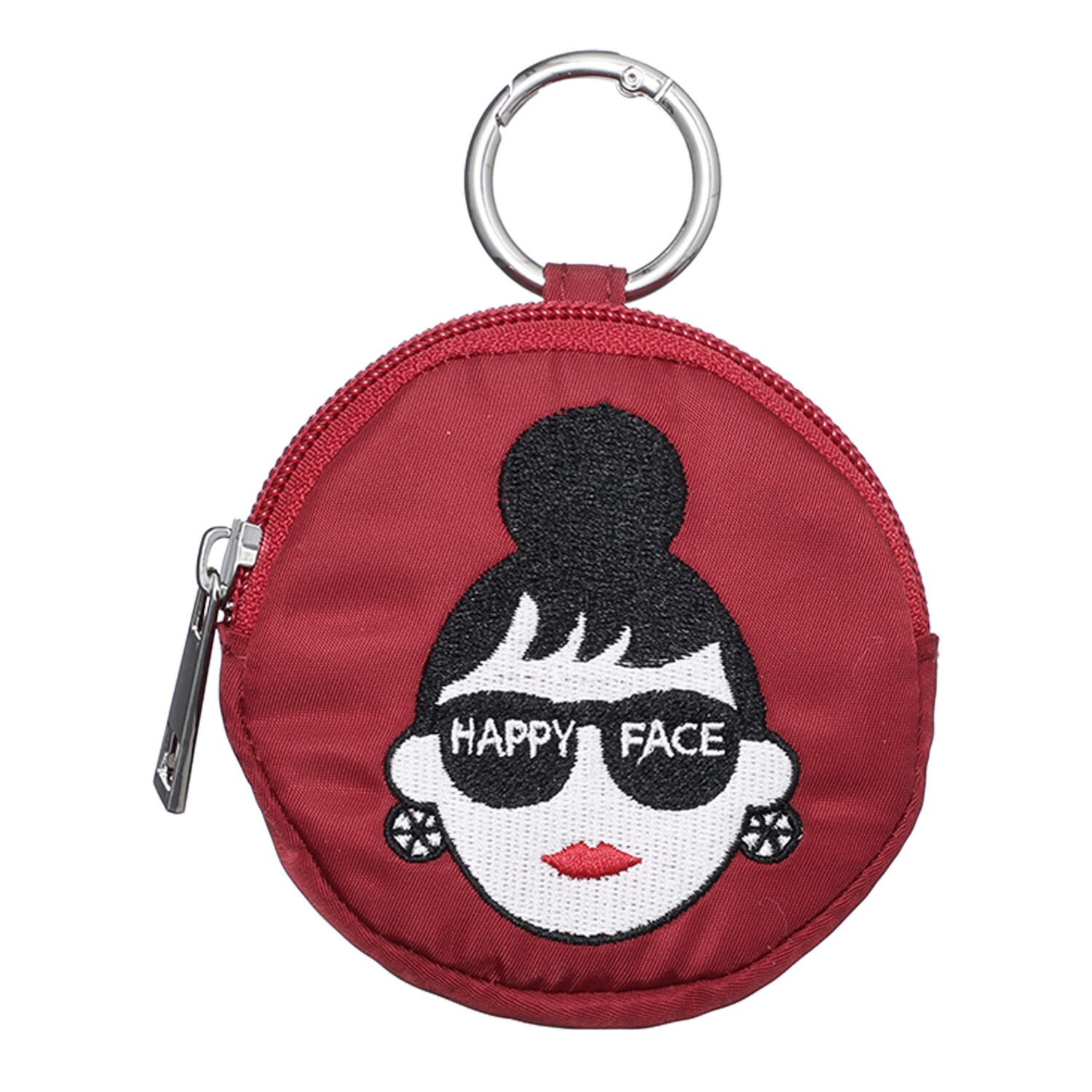 ハッピーフェイス レディーエマ刺しゅう 丸ポーチ