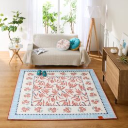 ＥＬＬＥ　ＨＯＭＥ スプリングコレクション シェニールプリントラグ ＜１９０×１９０ｃｍ＞