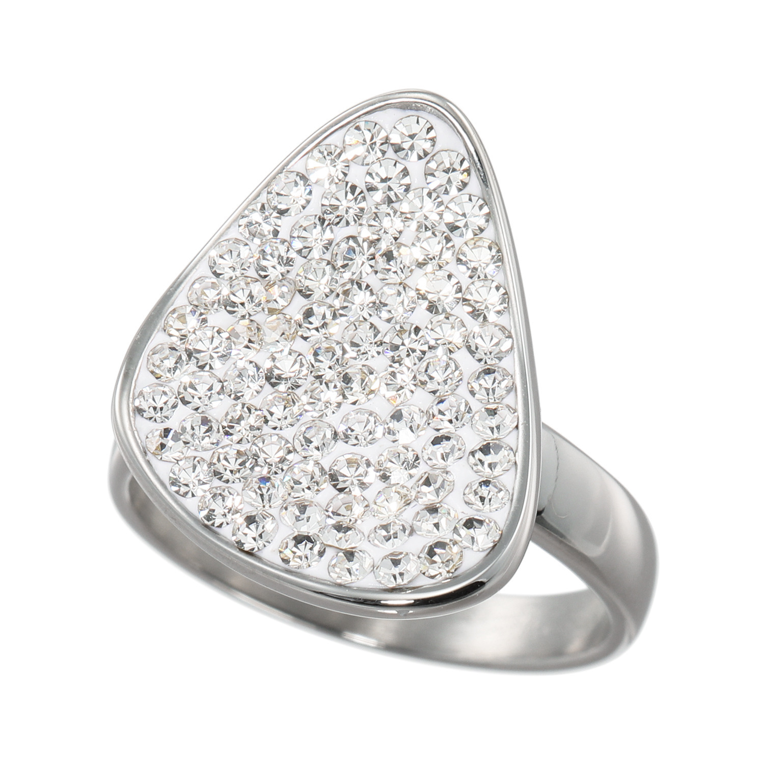 アシエステンレス サージカルステンレス プレシオサ社製 クリスタルガラス デザインリング