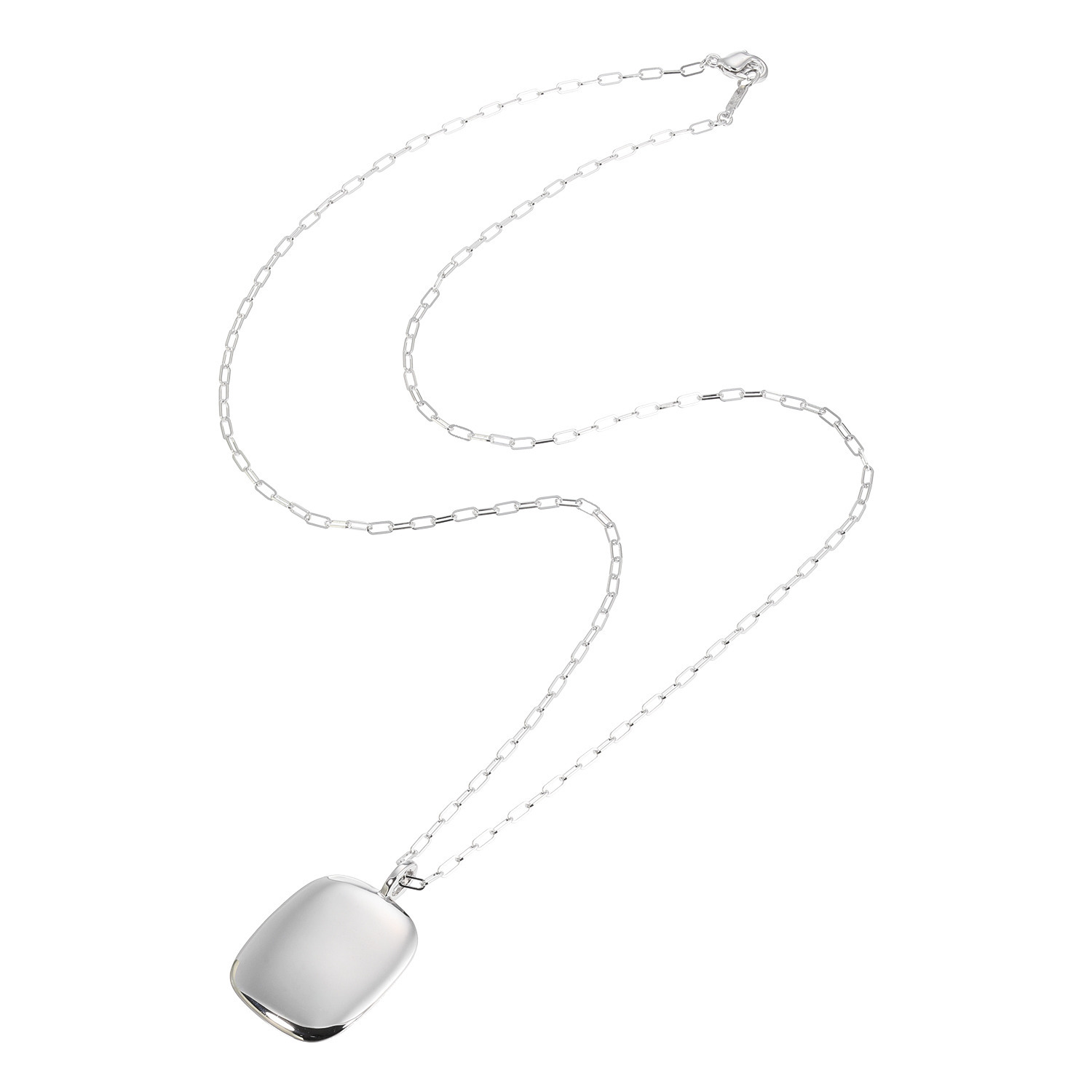 ジュンコ　シマダ シルバー スクエアデザイン ボリュームペンダント