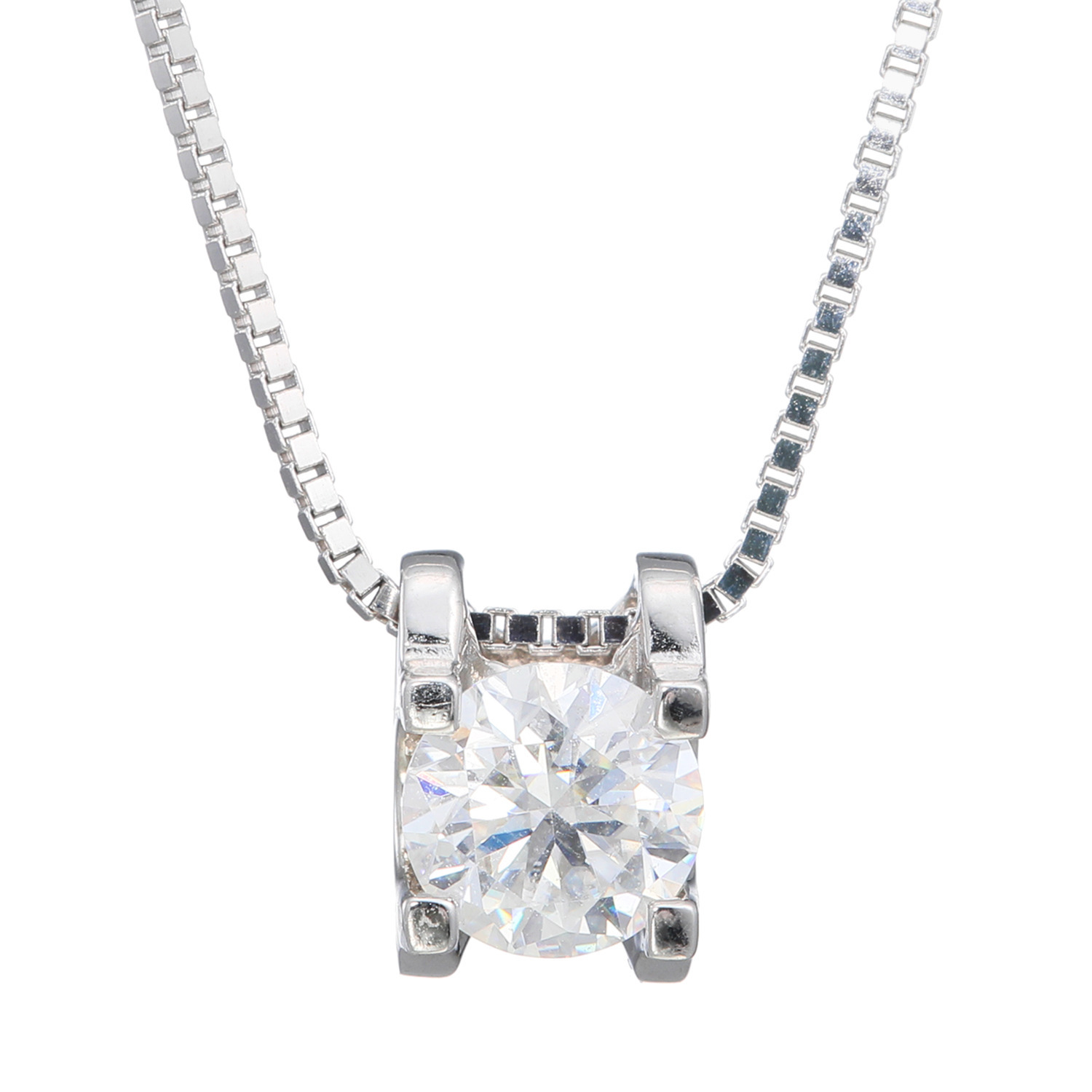 ニコモアサナイト シルバー モアサナイト １粒ネックレス