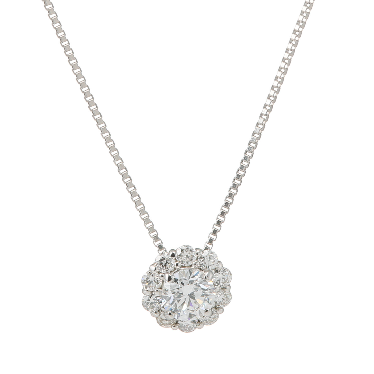 プラチナストーリー 純プラチナ＆ プラチナ８５０ 最高峰Ｄカラー フローレス トリプルエクセレント ダイヤモンドネックレス ＜鑑定書付＞