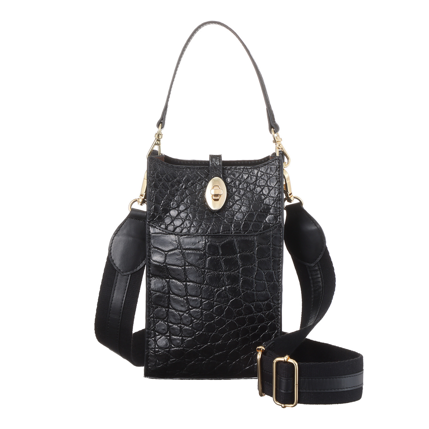 ペレリールッソ スペインタンナー セミシャイニング ソフトクロコダイル ミニショルダーバッグ