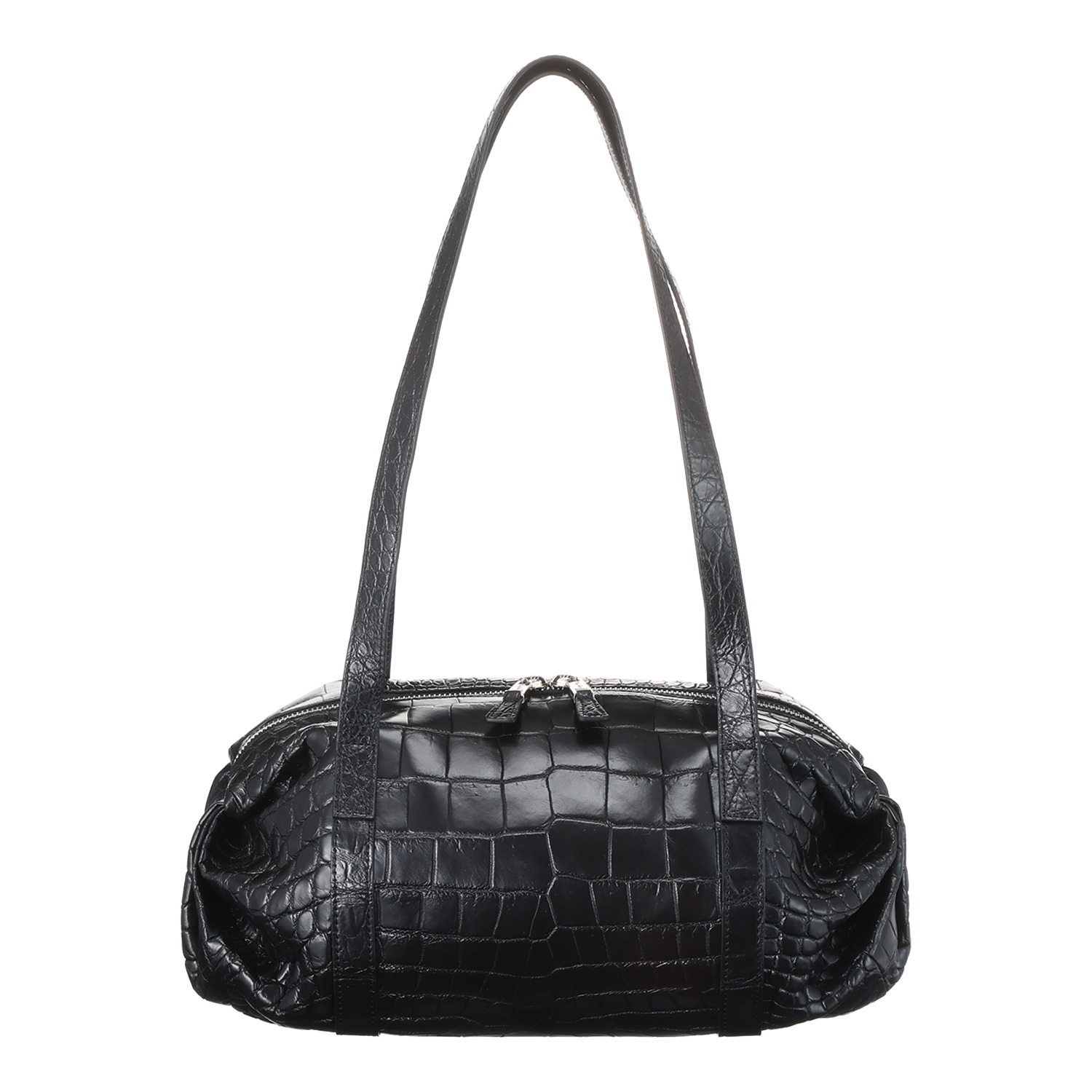 ペレリールッソ スペインタンナー セミシャイニング ソフトクロコダイル ボストンバッグ