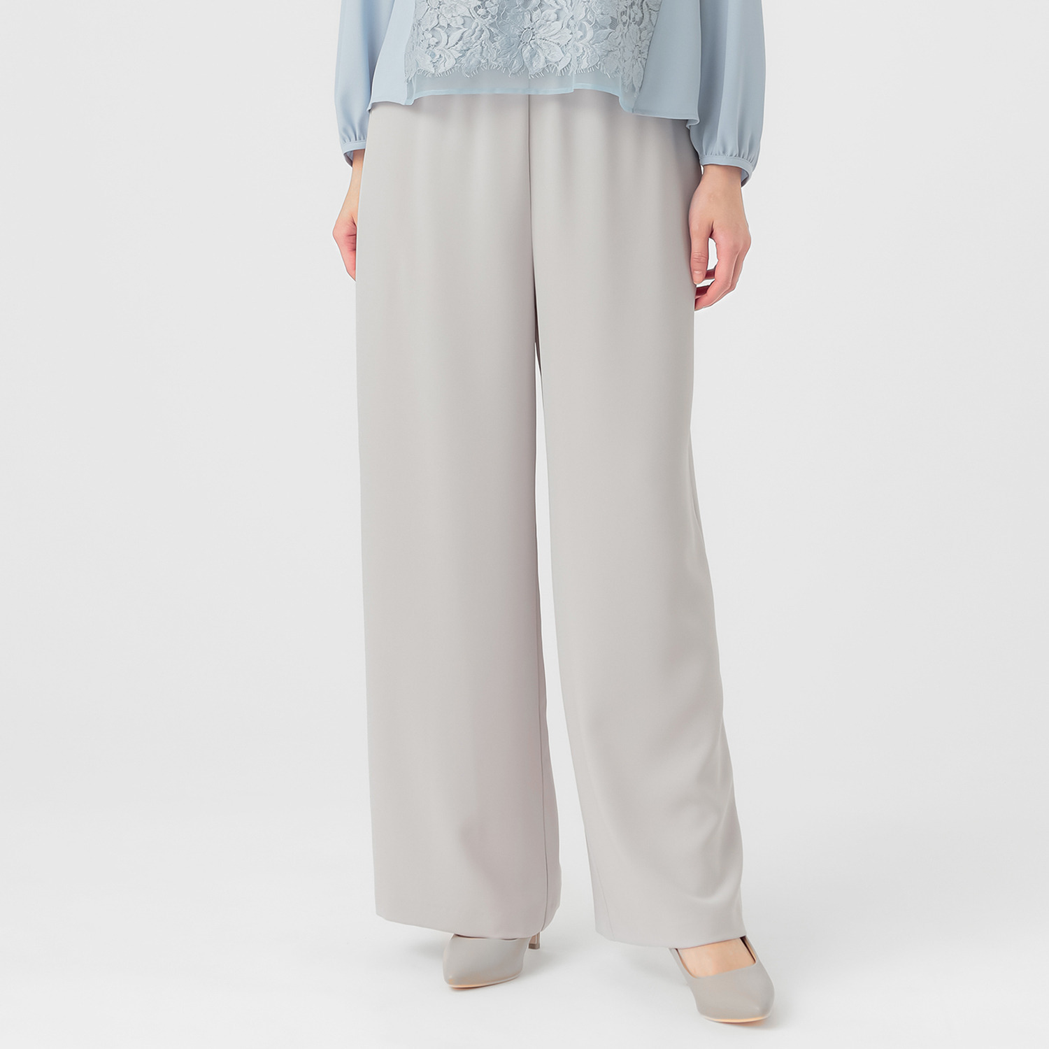 レ・ラリック ダブルストレッチ イージーワイドパンツ