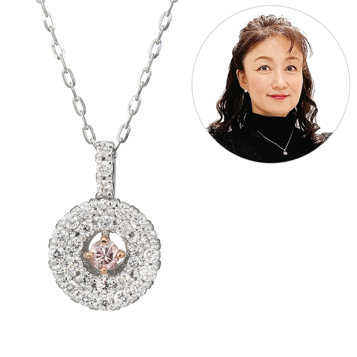 ディーラリエ プラチナ９５０ ピンクダイヤモンド ペンダント