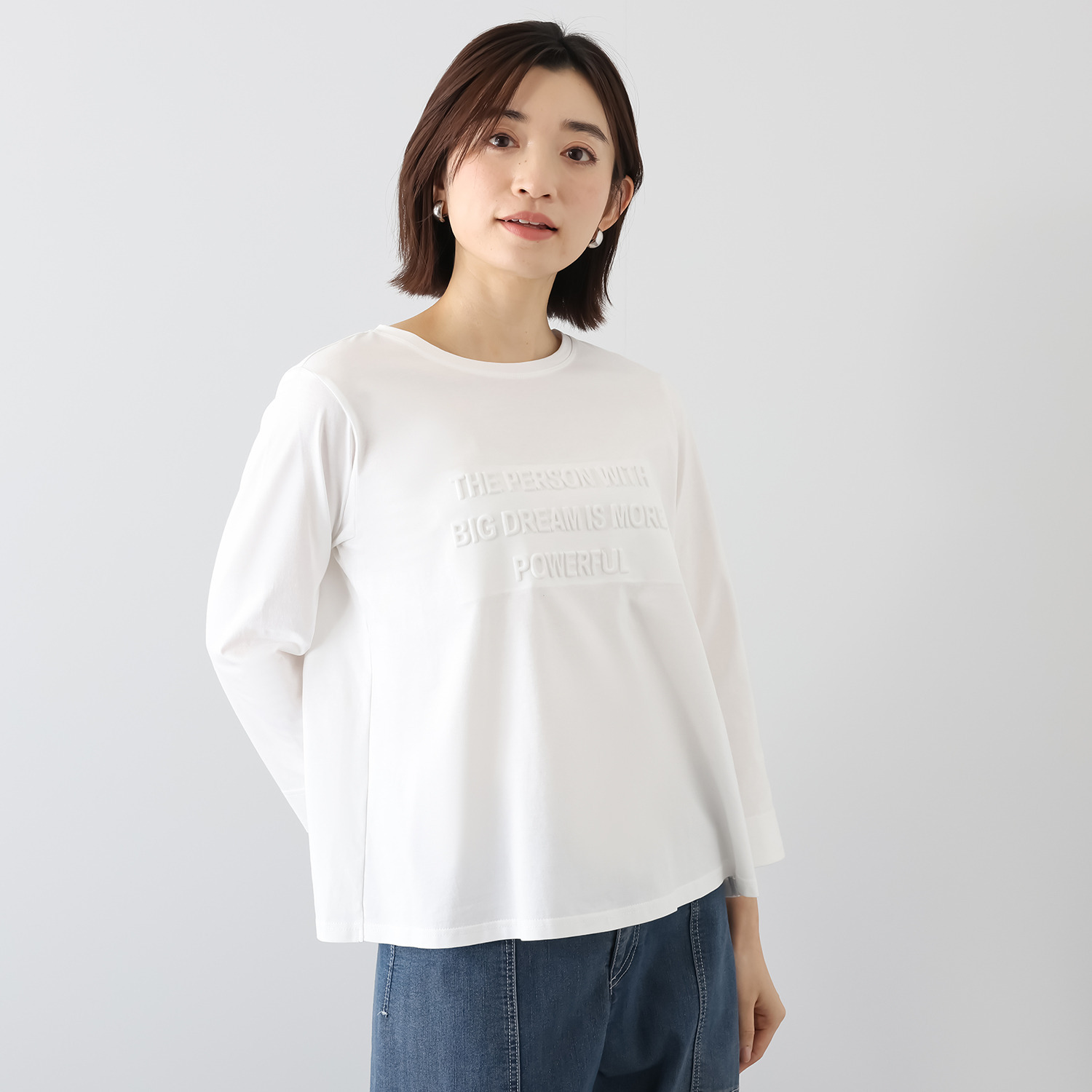 ノーボノーボ ３Ｄロゴプリント ロングＴシャツ